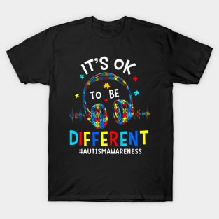 It'S Ok To Be Different Cool Autism Awareness Gamer Men Kids T-Shirt